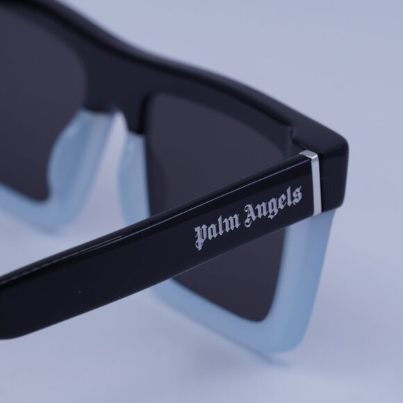 Palm Angels PERI109 NAPA 4007 Sunglasses Black/Blue Square Frame, Grey Lenses - Picture 8 of 9